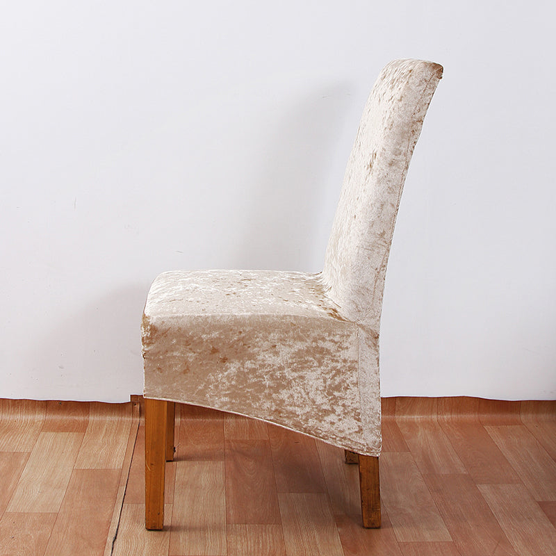 Stretch Crushed Velvet XL Chair Covers-champagne