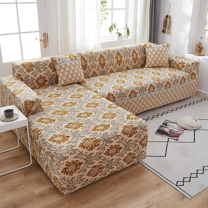 Stretch Printed Corner Sofa Cover| 20 Colors