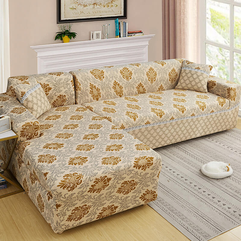 Stretch Printed Corner Sofa Cover| 20 Colors