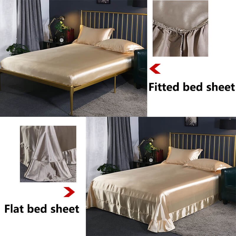 Silk Bed Sheets Set Full Size