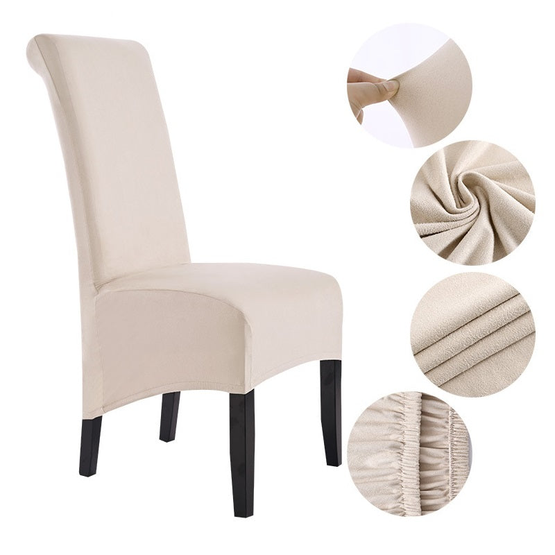 Suede Short Plush XL Size Dining Chair Cover