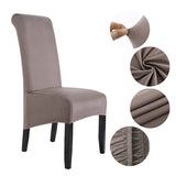 Suede Short Plush XL Size Dining Chair Cover