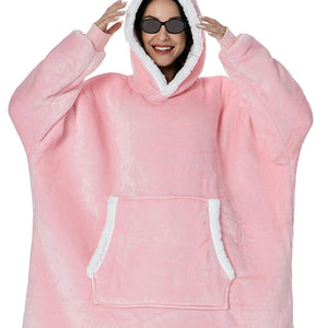 Oversized Sherpa Wearable Blanket Hoodie with Pocket