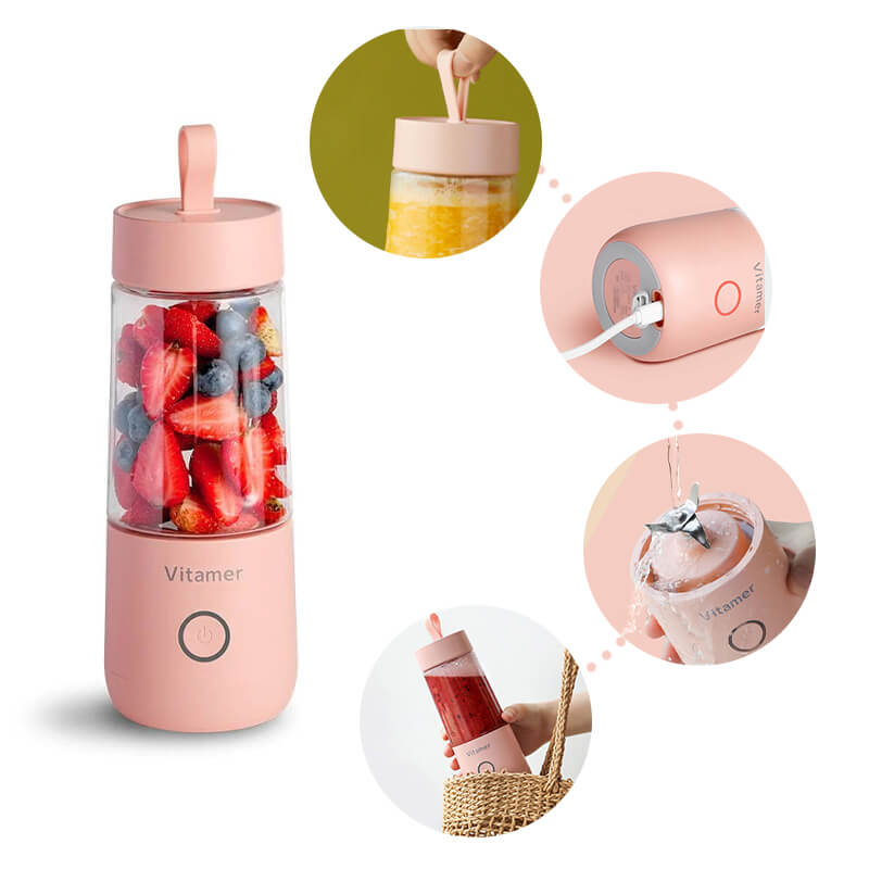Electric Portable Blender Bottle, USB Rechargeable Mini Portable