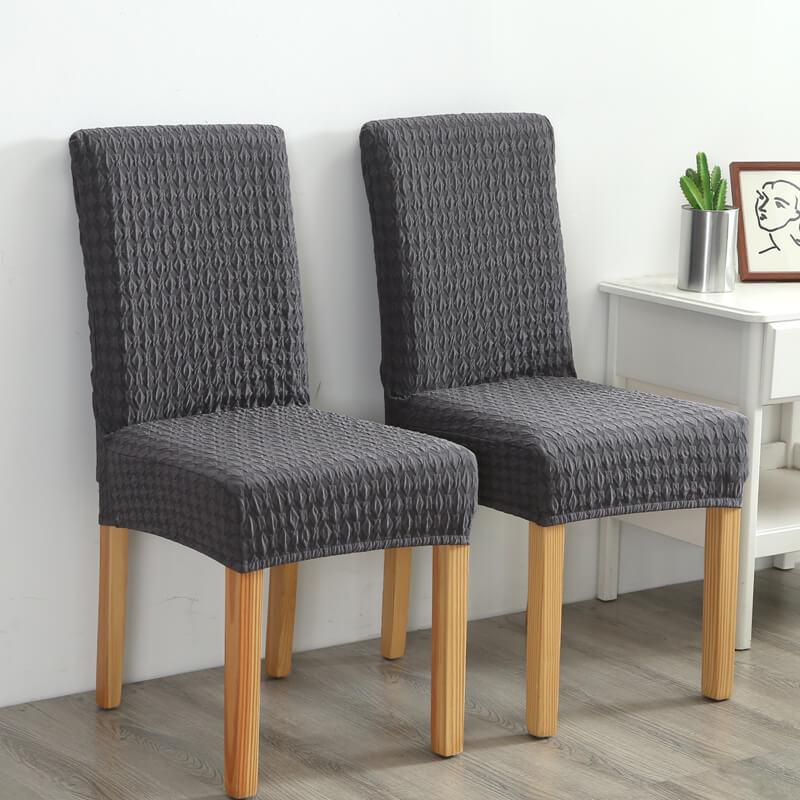 Universal Stretch Solid Colored Jacquard Polyester Slipcovers