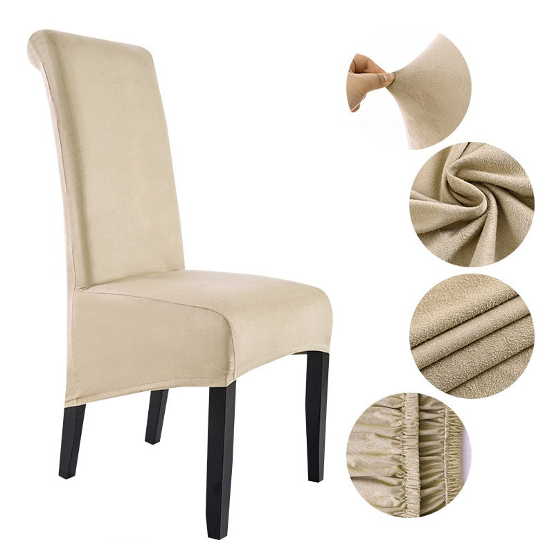 Suede Dining Chair Covers, Stretch XL High Back Chair Slipcovers
