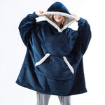 Oversized Sherpa Wearable Blanket Hoodie with Pocket
