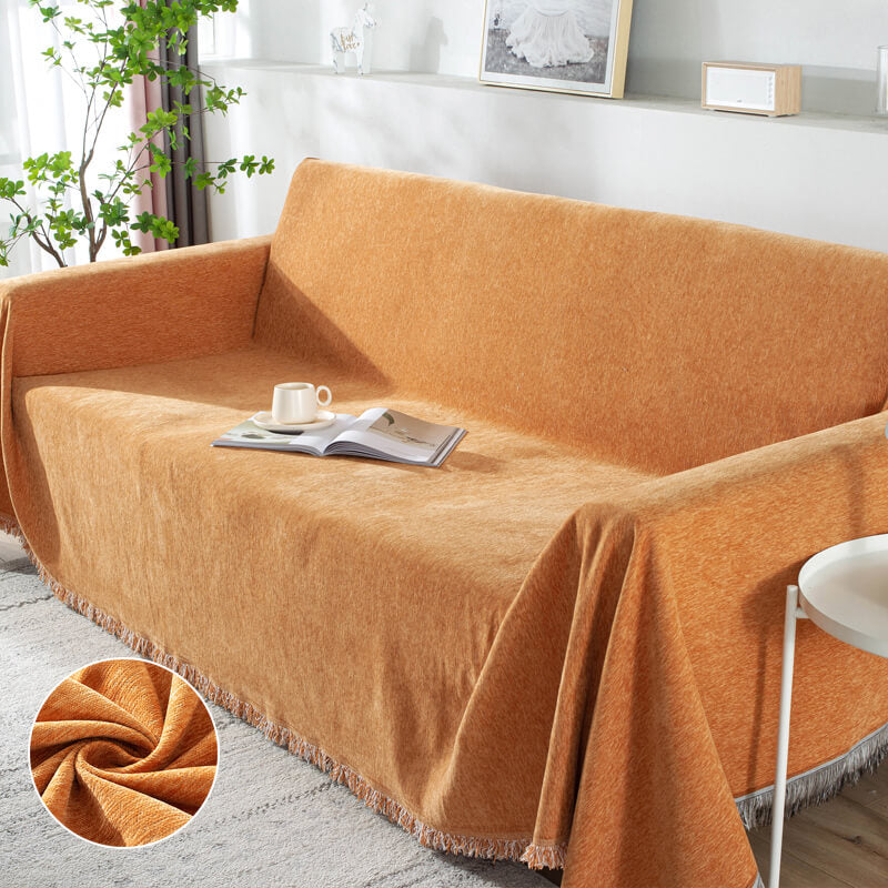 Dustproof Sofa Throw Covers with Tassel