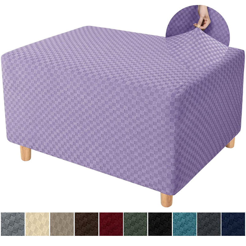 Square Jacquard Rectangle Ottoman Cover