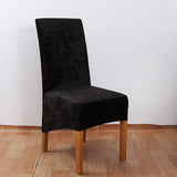 Stretch Crushed Velvet XL Chair Covers-black