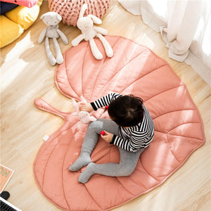 Cotton Quilted Leaf Play Mat for Kids