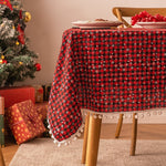 Rectangle Red Plaid Christmas Tablecloth