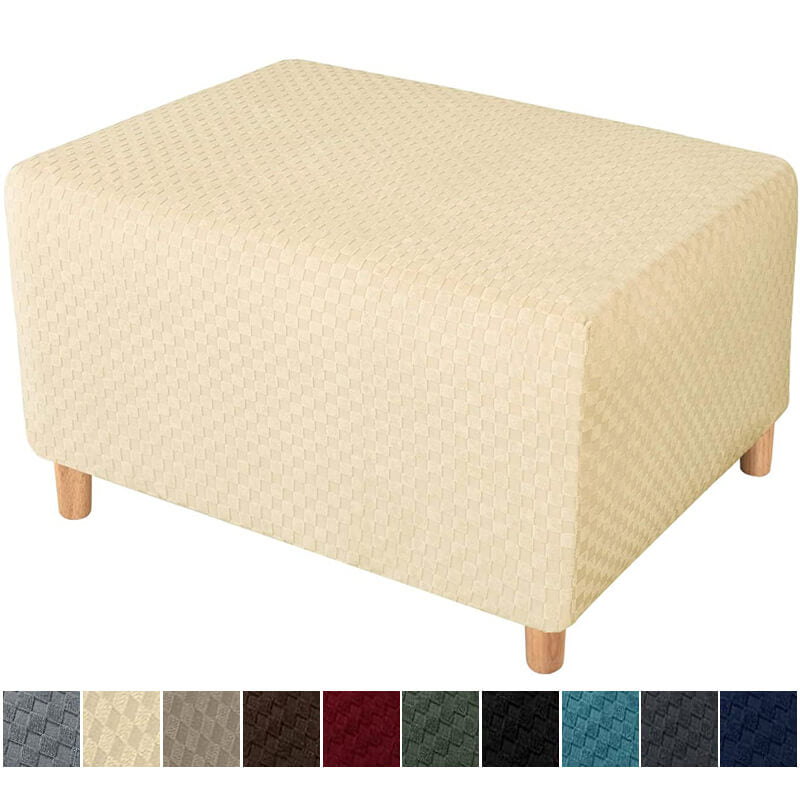 Square Jacquard Rectangle Ottoman Cover