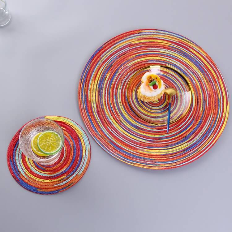 6 Pieces Round Placemats for Table