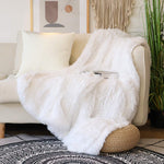 Fluffy Faux Fur Throw Blanket |Soft Plush fuzzy blankets for Couch Sofa