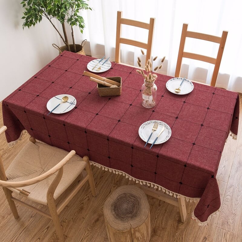 Cotton Linen Tassel Tablecloth | 6 Colors