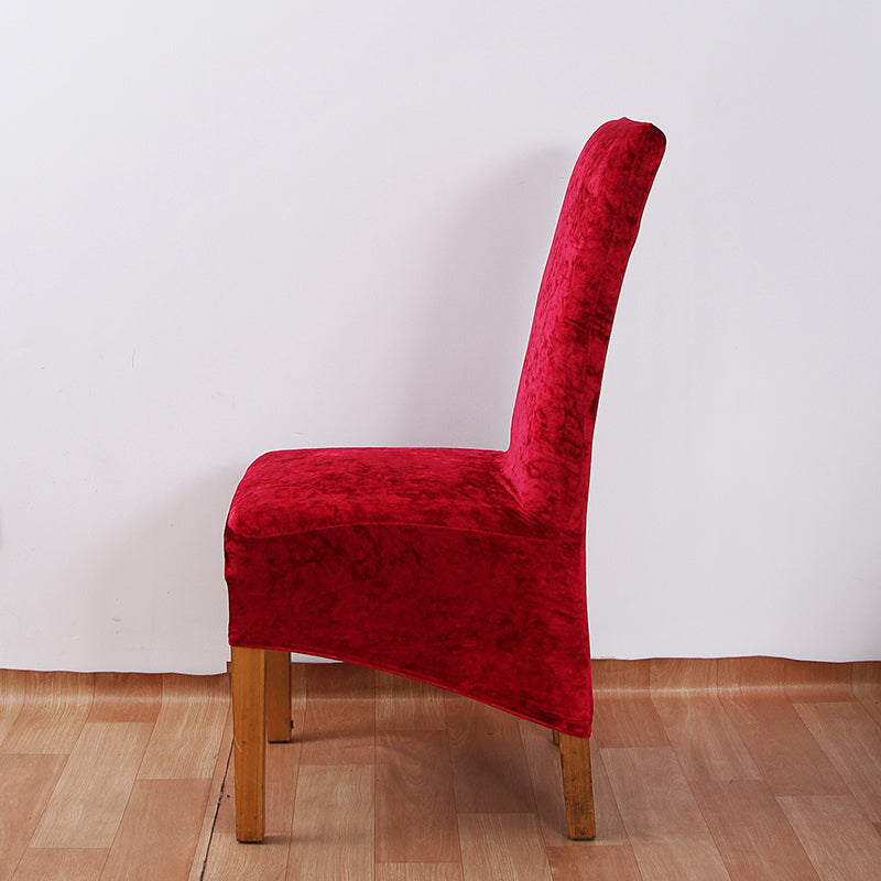 Stretch Crushed Velvet XL Chair Covers-wine red