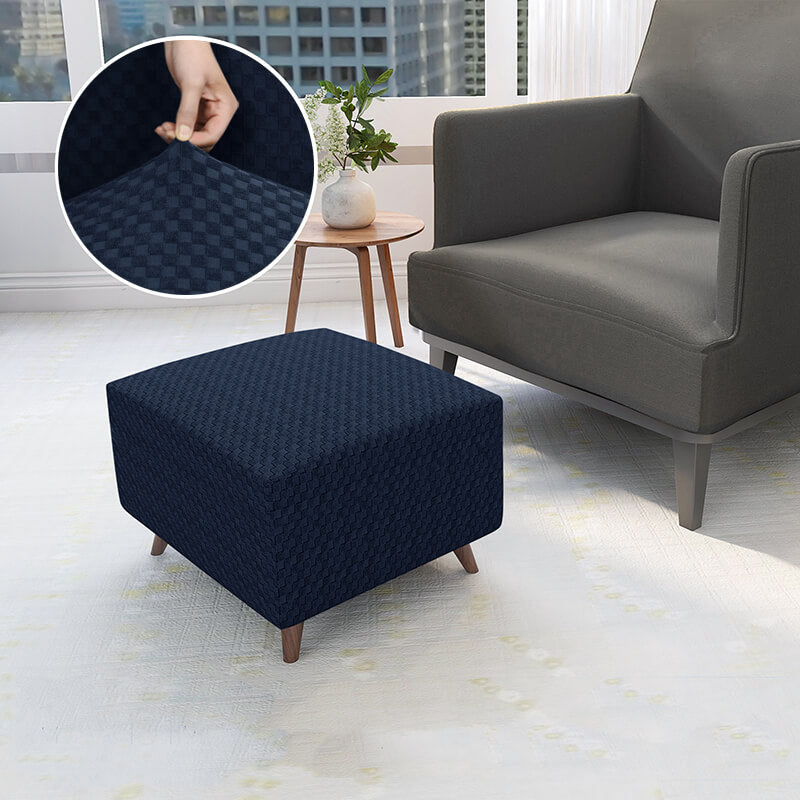 Square Jacquard Rectangle Ottoman Cover