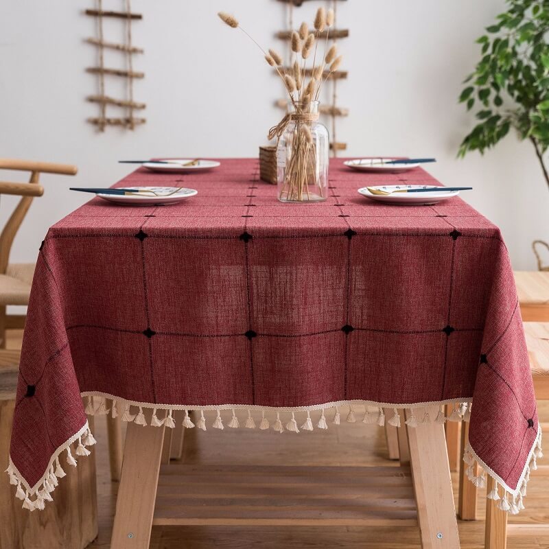 Cotton Linen Tassel Tablecloth | 6 Colors