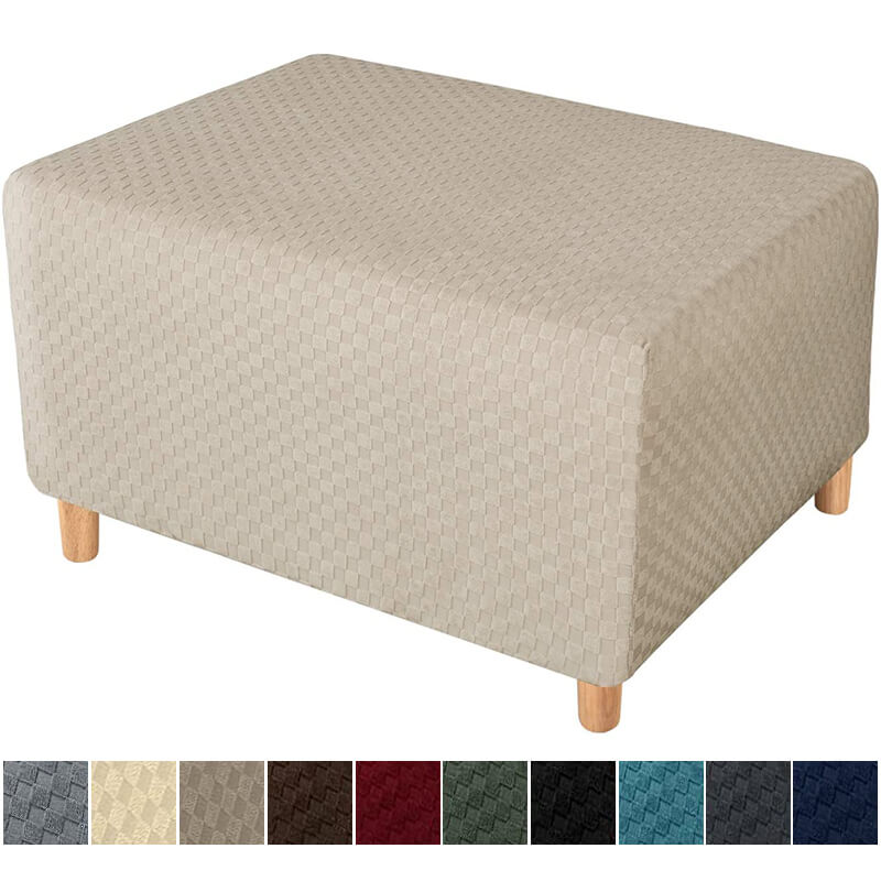 Square Jacquard Rectangle Ottoman Cover