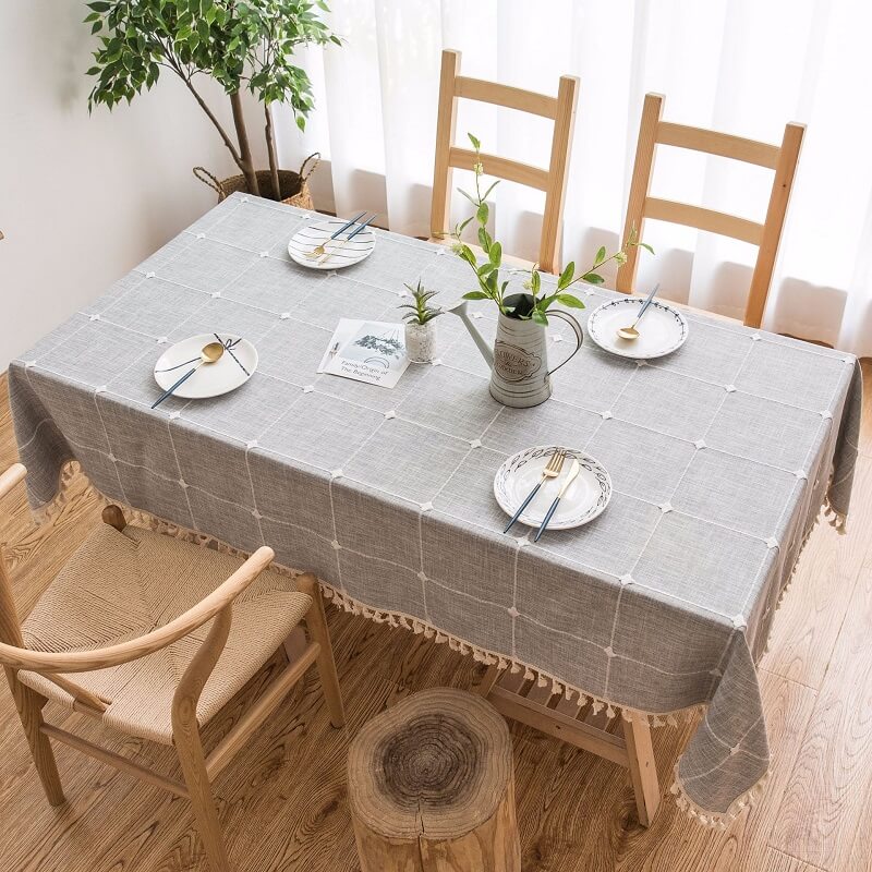 Cotton Linen Tassel Tablecloth | 6 Colors