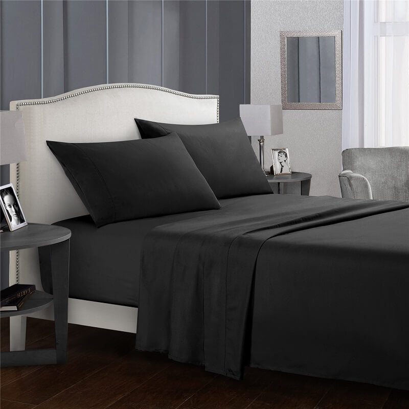 4 Pcs Cotton Bed Fitted Sheet Set- Full Size