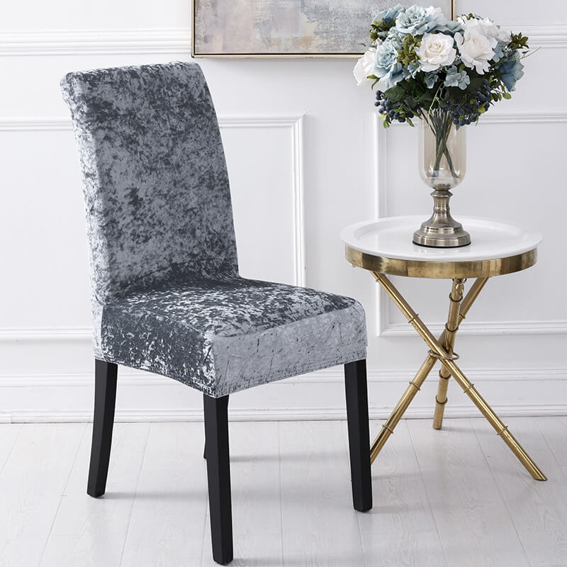 Crushed Velvet Dining Chair Covers