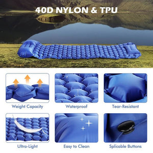 Inflatable Camping Mat with Pillow
