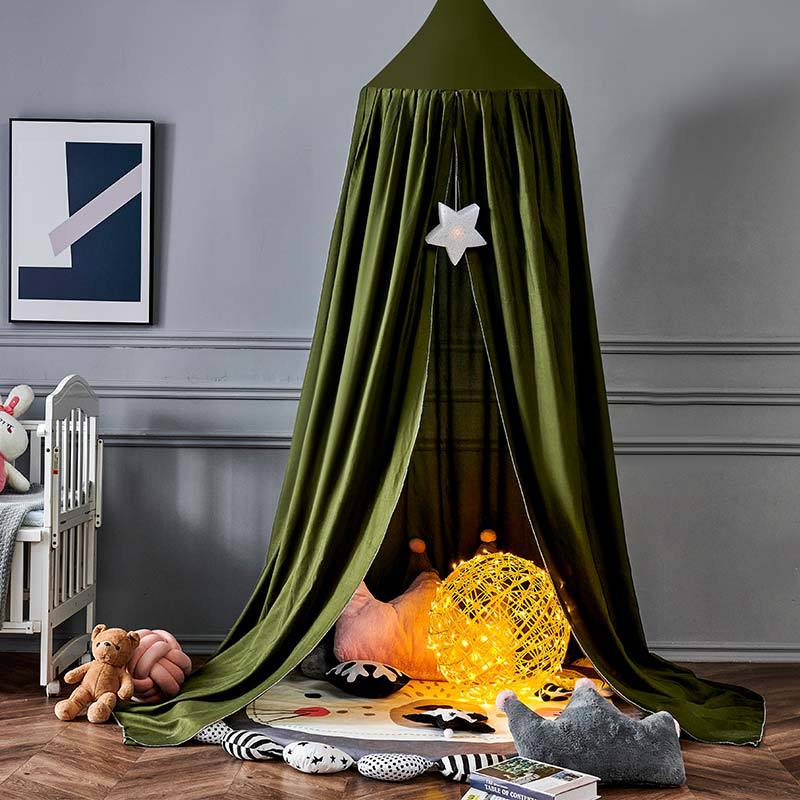 bed canopy-dark green