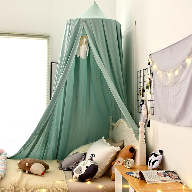 bed canopy-light green