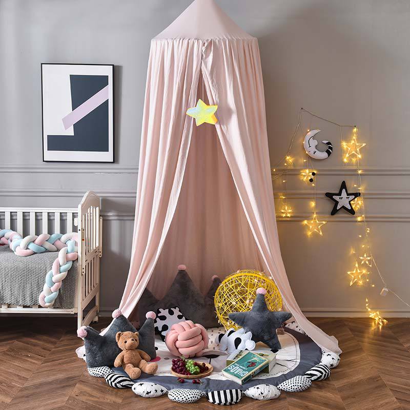 bed canopy-light pink