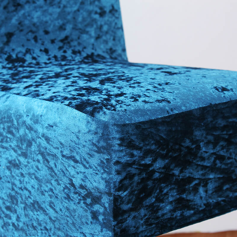 Stretch Crushed Velvet XL Chair Covers-Peacock blue