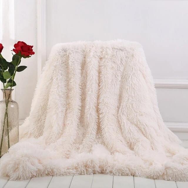 Fluffy Faux Fur Throw Blanket |Soft Plush fuzzy blankets for Couch Sofa