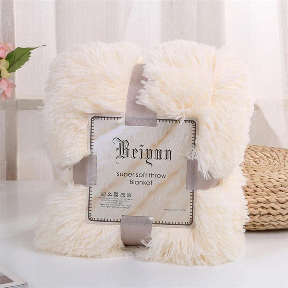 Fluffy Faux Fur Throw Blanket |Soft Plush fuzzy blankets for Couch Sofa