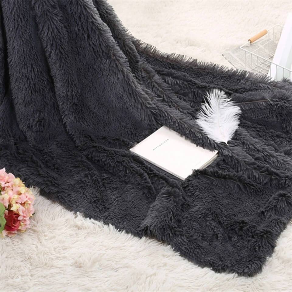 Fluffy Faux Fur Throw Blanket |Soft Plush fuzzy blankets for Couch Sofa