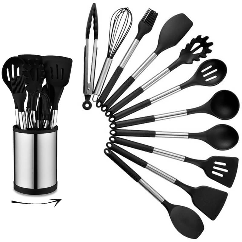 12 Pcs Silicone Kitchen Utensil Set with Holder