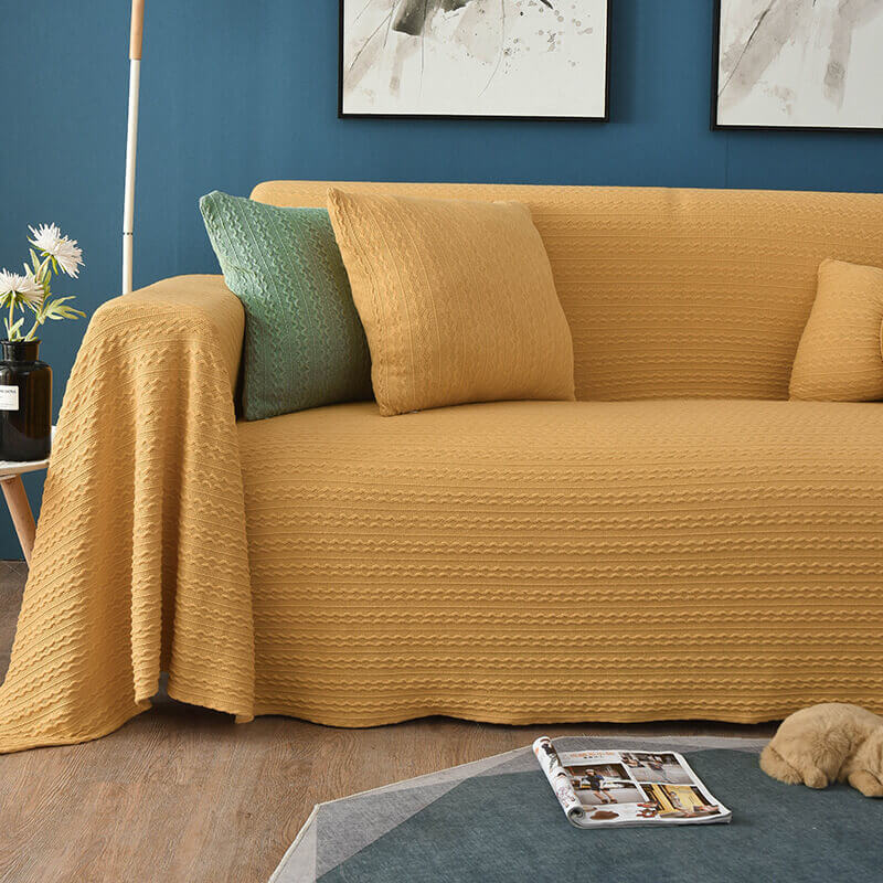sofa blankets-yellow